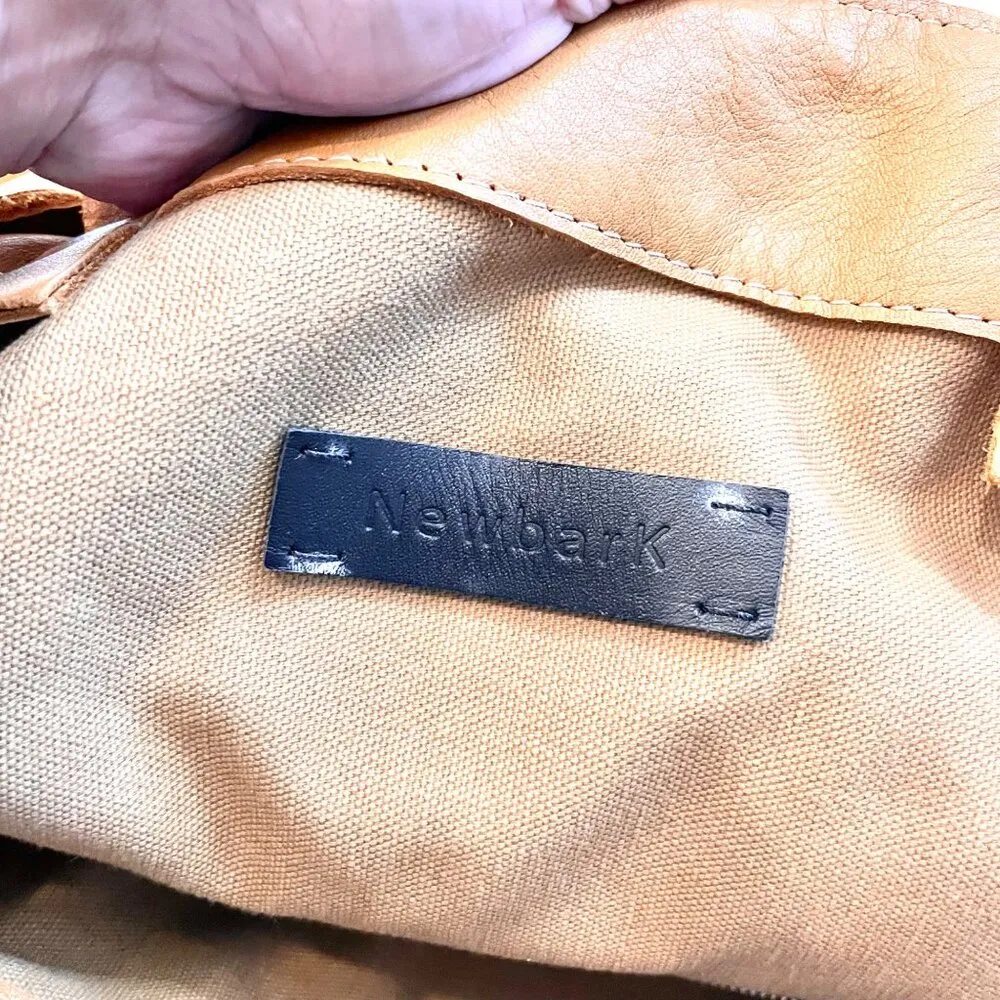 NewbarK Tan Leather Slouchy Oversized Tote Top Handle Bag - Image 6