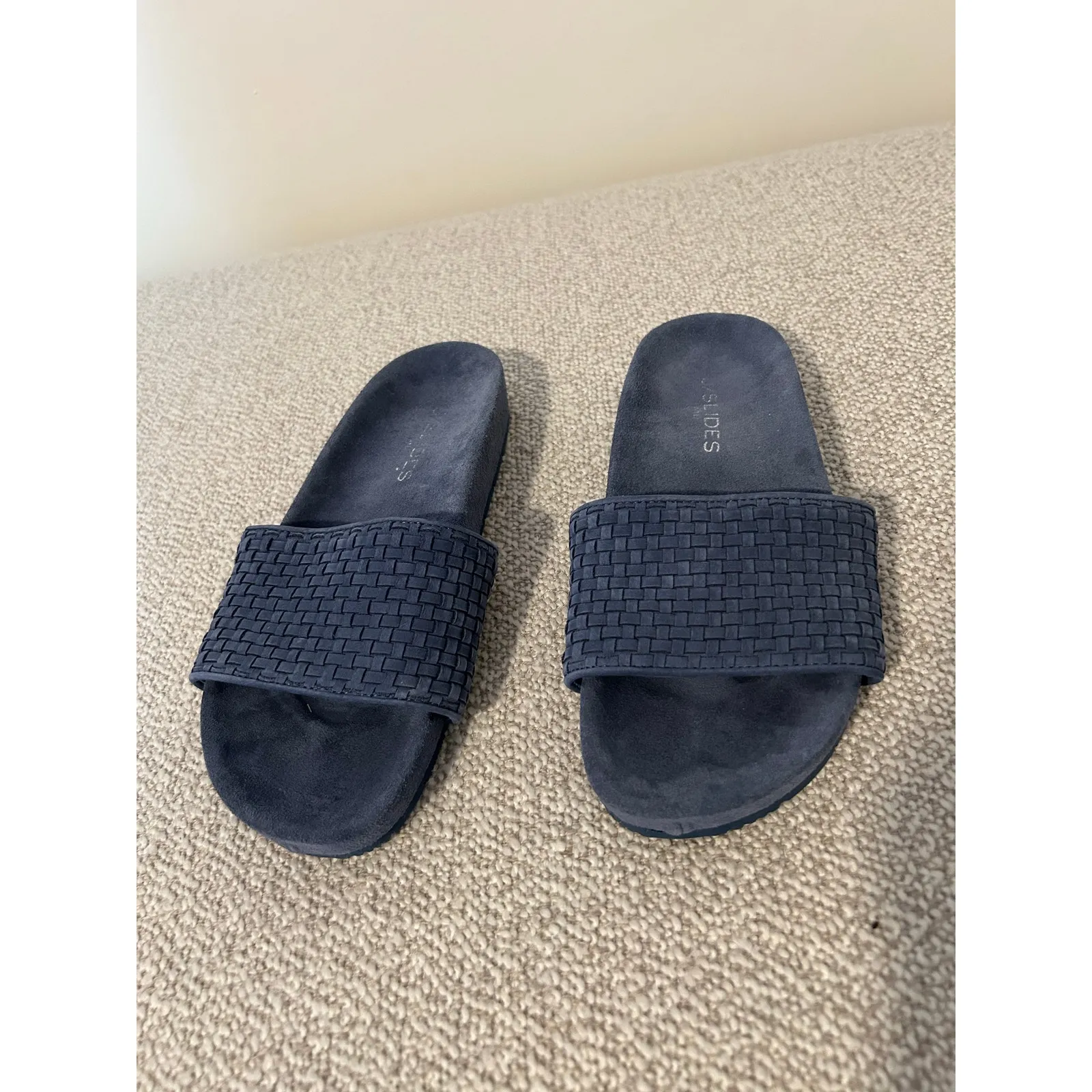 Anthropologie J / Slides Naomi Woven Leather Sandal EUC Slate Blue 6 - Image 3