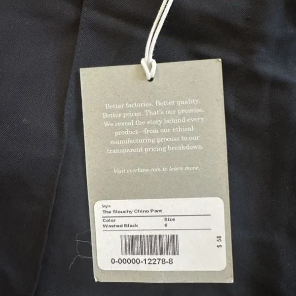 Everlane NWT The Slouchy Chino Pant in Washed Black Size 6 - Image 6