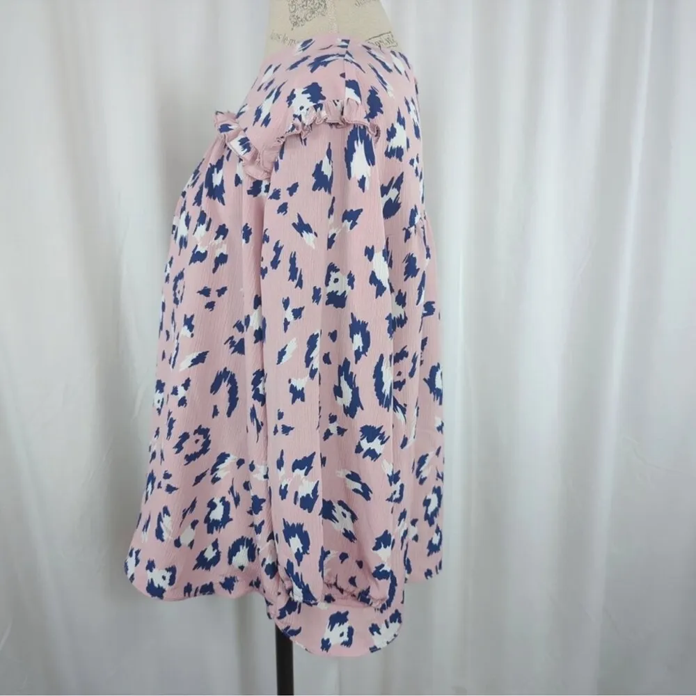Juicy Couture Pink Top Blouse XX Large Ikat print/leopard print - Image 7
