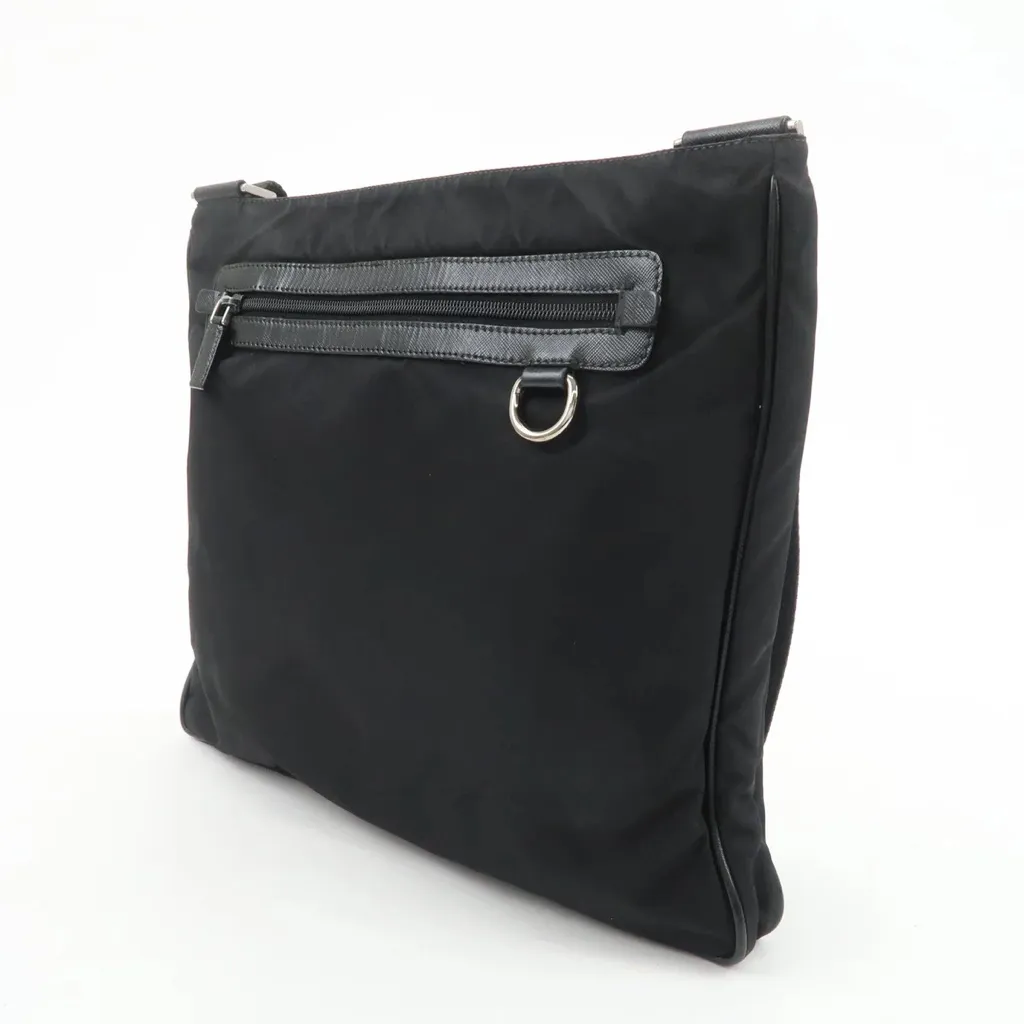 Prada Tessuto Nylon Triangle Logo Shoulder Bag Crossbody Messenger Leather - Image 3