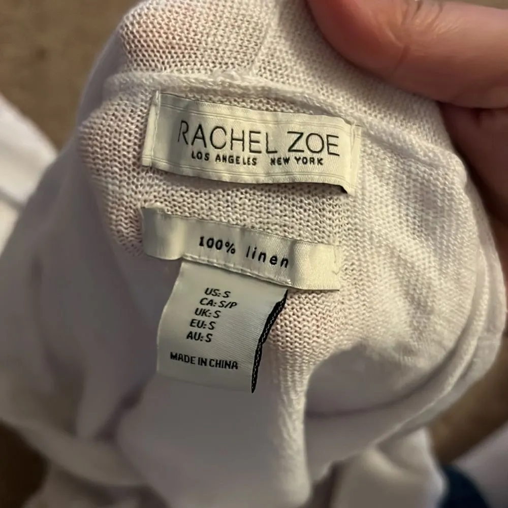 Rachel Zoe small white linen cardigan - Image 5