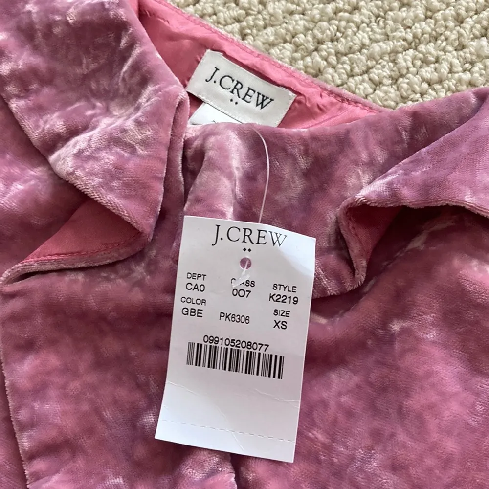 NEW J. Crew Pink Faux Velvet Ruffled Cami Tank Top Blouse Adjustable Lined NWT - Image 3