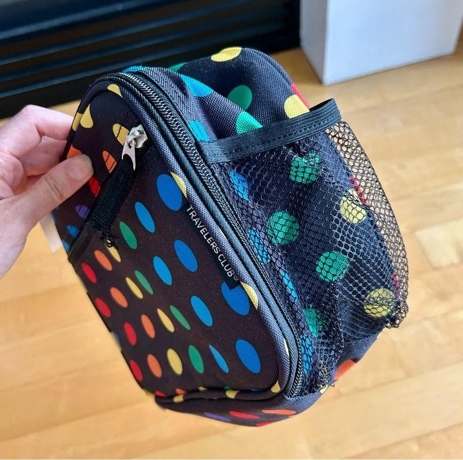 Travelers Club POLKA DOTS Insulated Lunch Cooler Bag, Rainbow, Black, 10 inches Black - Image 9