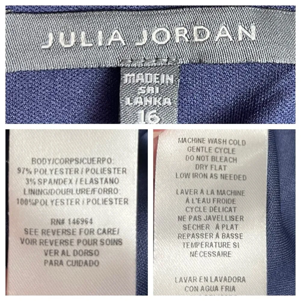 Julia Jordan New Dress Halter Neck Wrap Blue Pink Floral Satin Women’s Size 16 - Image 10