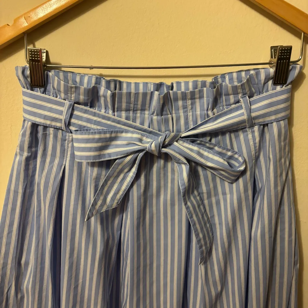 H&M Light Blue Striped A-Line Skirt - Image 6