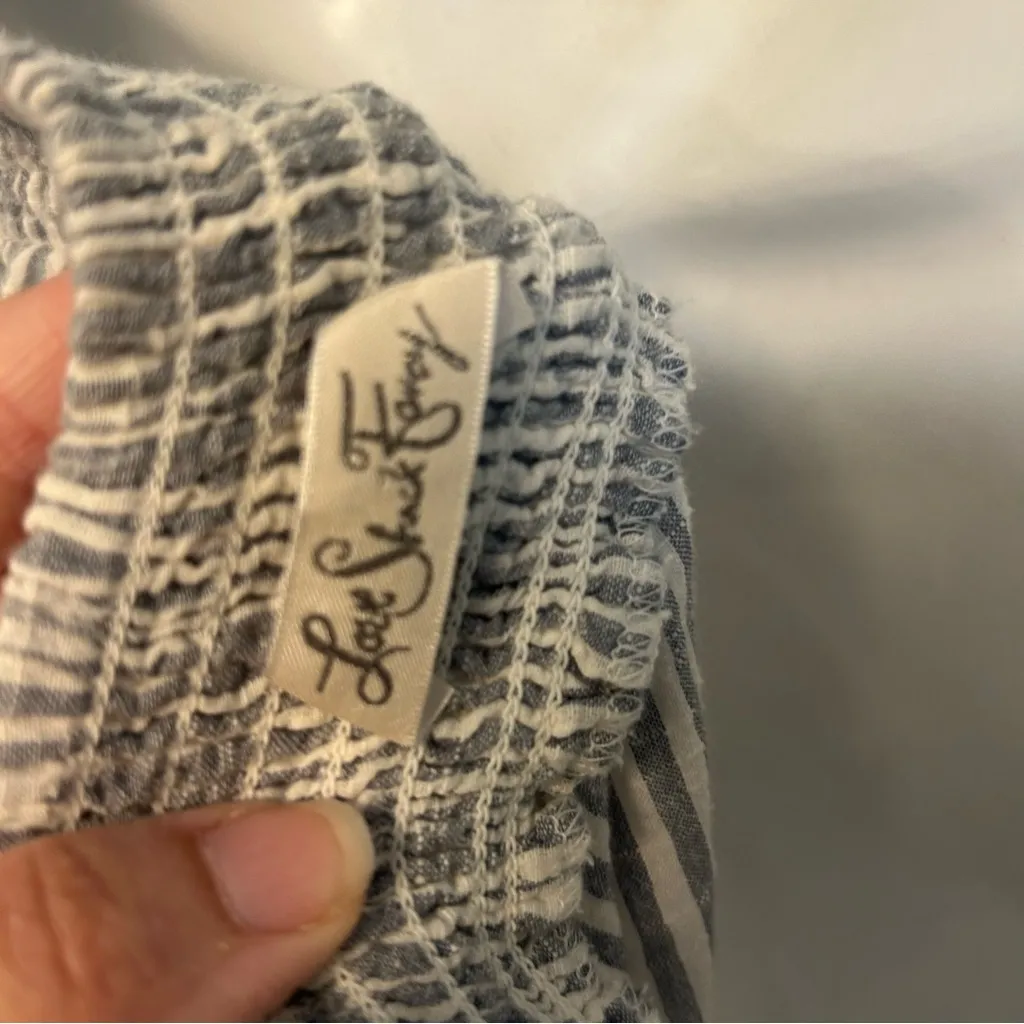 LoveShackFancy cotton preppy striped off shoulder blouse size XS old money LSF - Image 7