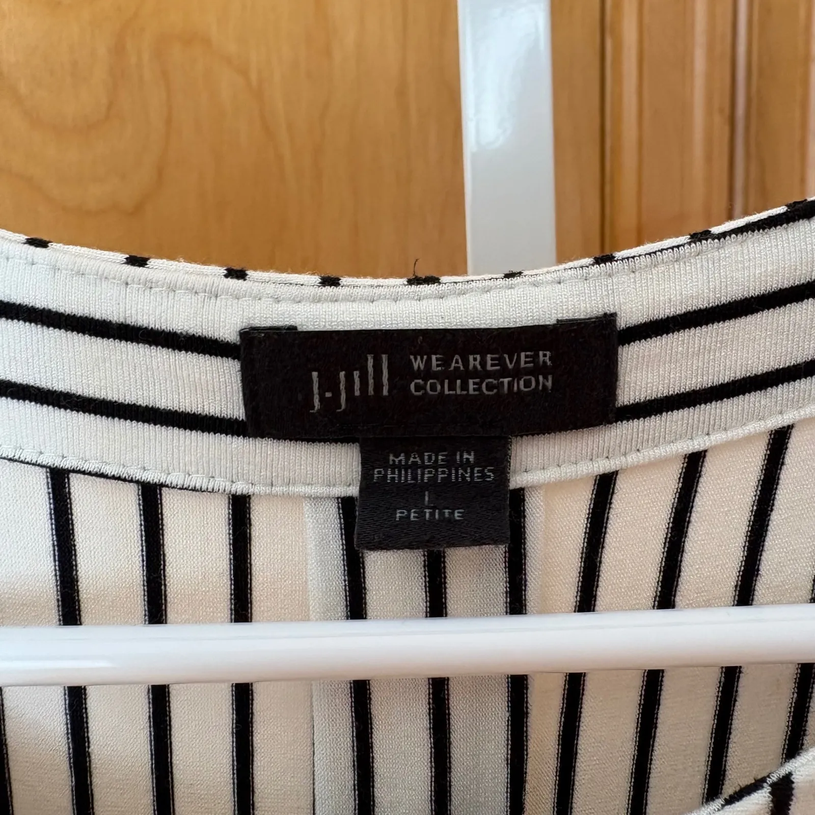 J Jill Black White Stripe Maxi Dress Petite L Sleeveless Tunic Size undefined - Image 6