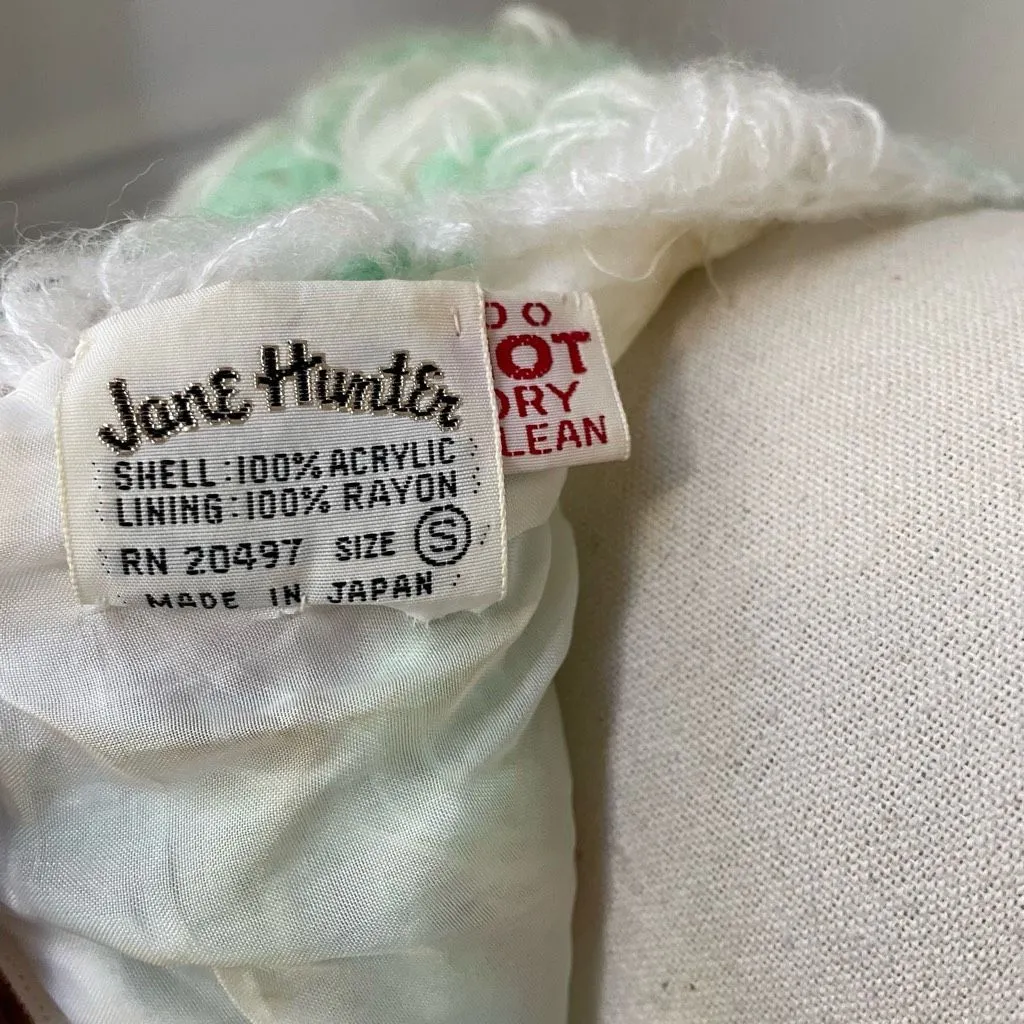 Vintage 60s Jane Hunter Seafoam Green White Back Zip Sleeveless Sweater S - Image 6