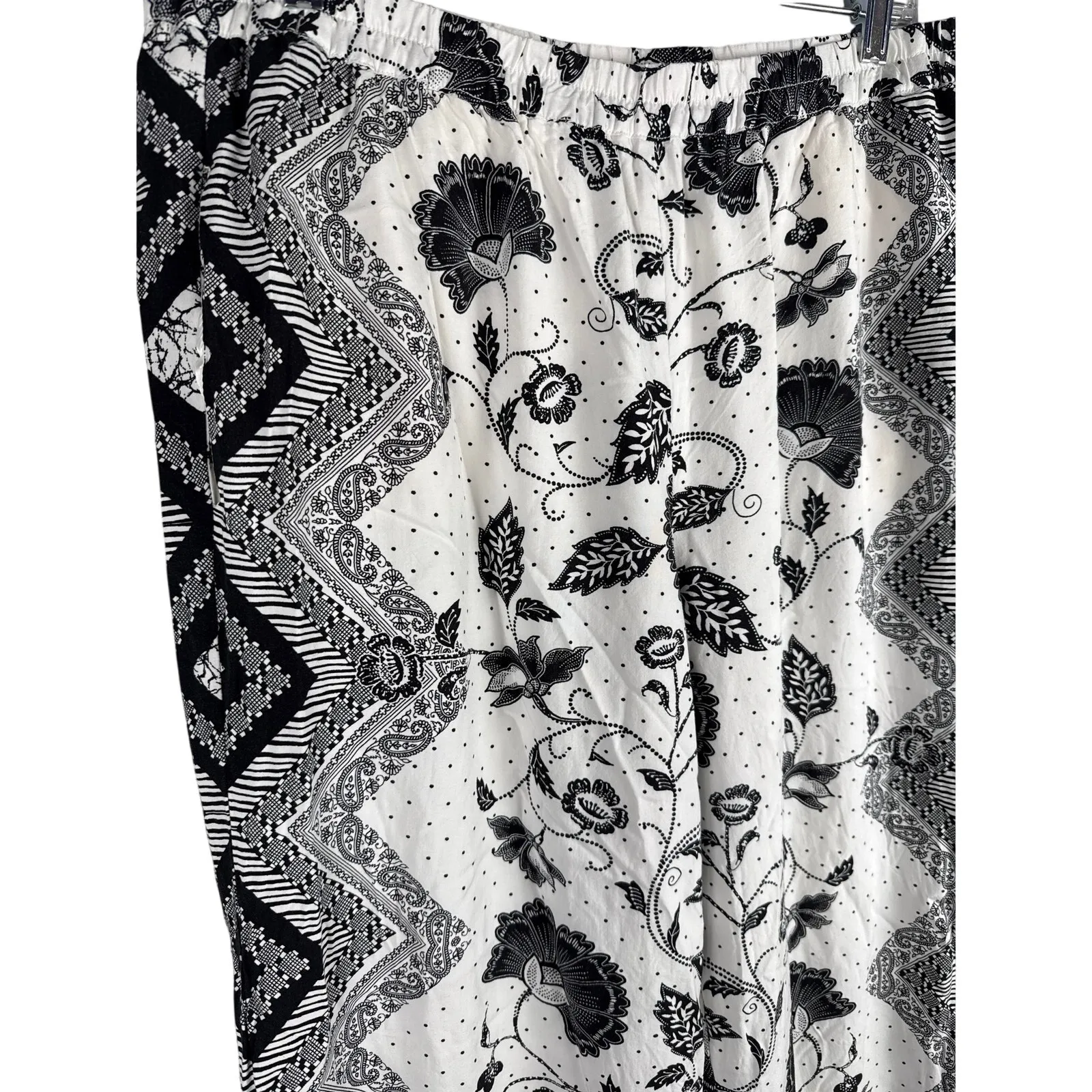 Anthropologie ett:twa Glencairn Cropped Wide-Leg Trousers Black & White Size‎ XL - Image 5
