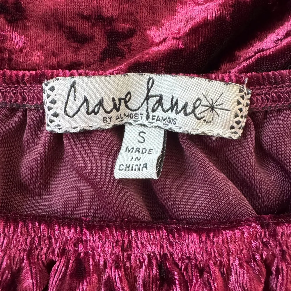Crave Fame by Almost Famous Burgundy Velvet Scoop Neck Bell Sleeve Blouse - Image 6