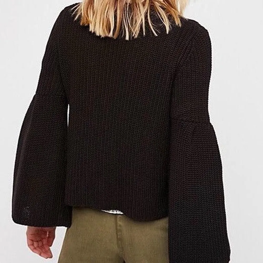 Free People black long bell sleeve sweater - Image 2
