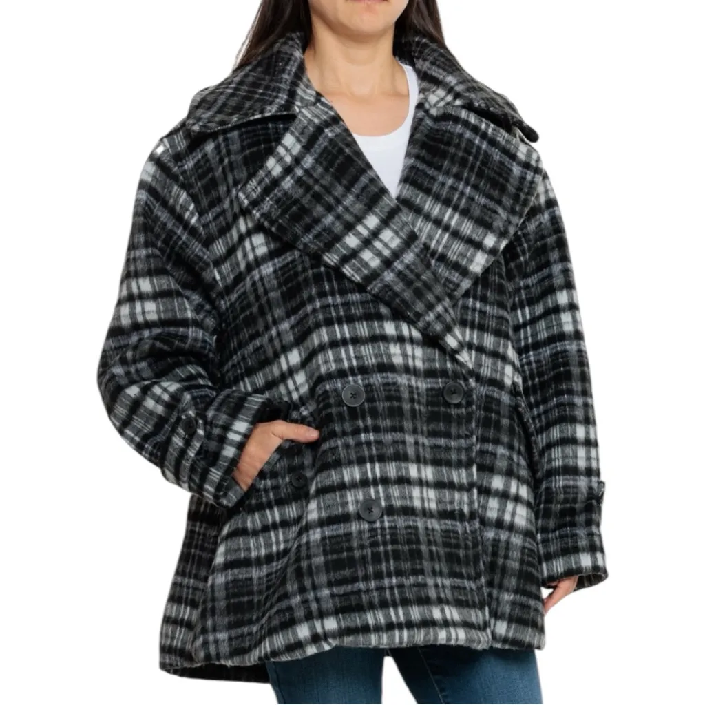 Free People Highlands Wool Plaid Peacoat - Image 2