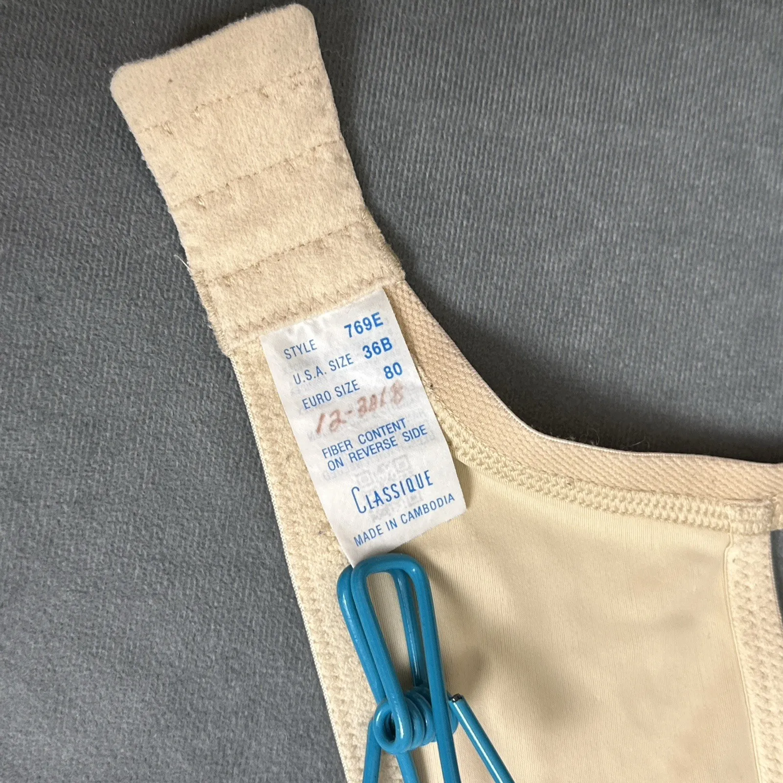 Classique 769E Post Mastectomy Fashion Bra Size 36B Beige Pockets Wireless - Image 8