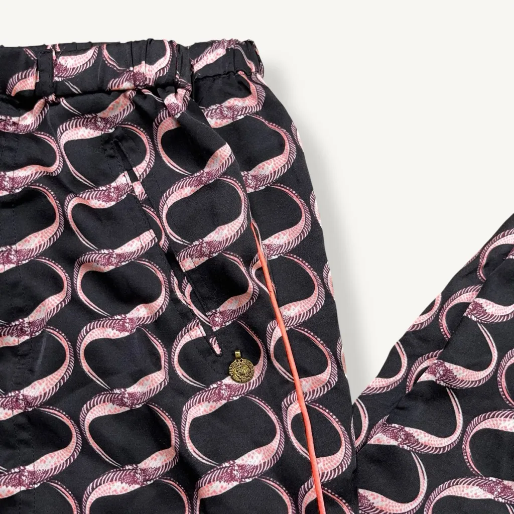 Maison Scotch Vintage Satin Chain Print Piped Trim Pants - Image 8