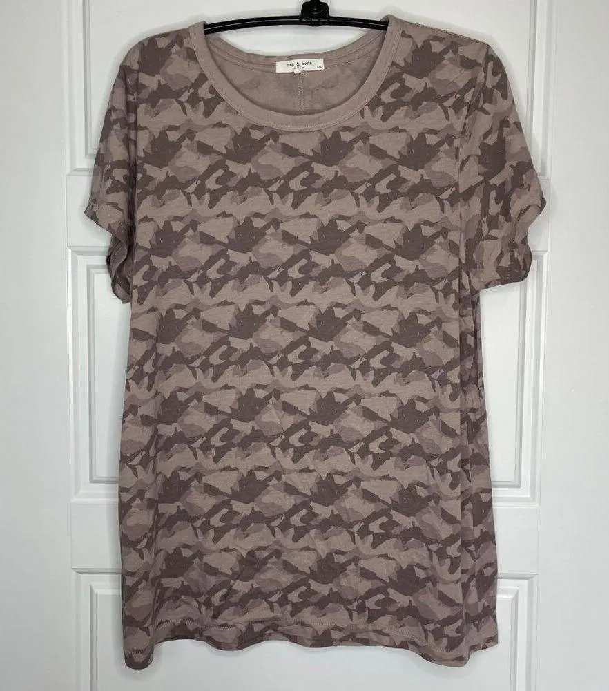 Rag & Bone Womens Camouflage Print T-Shirt Size Large Lightweight Cotton Viscose - Image 2