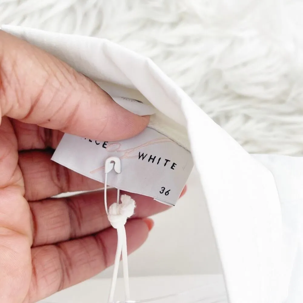 Revolve Women's Piece of White Stella Reinforced Collar Sleeve Shirt Size 36 / 4 - Image 3