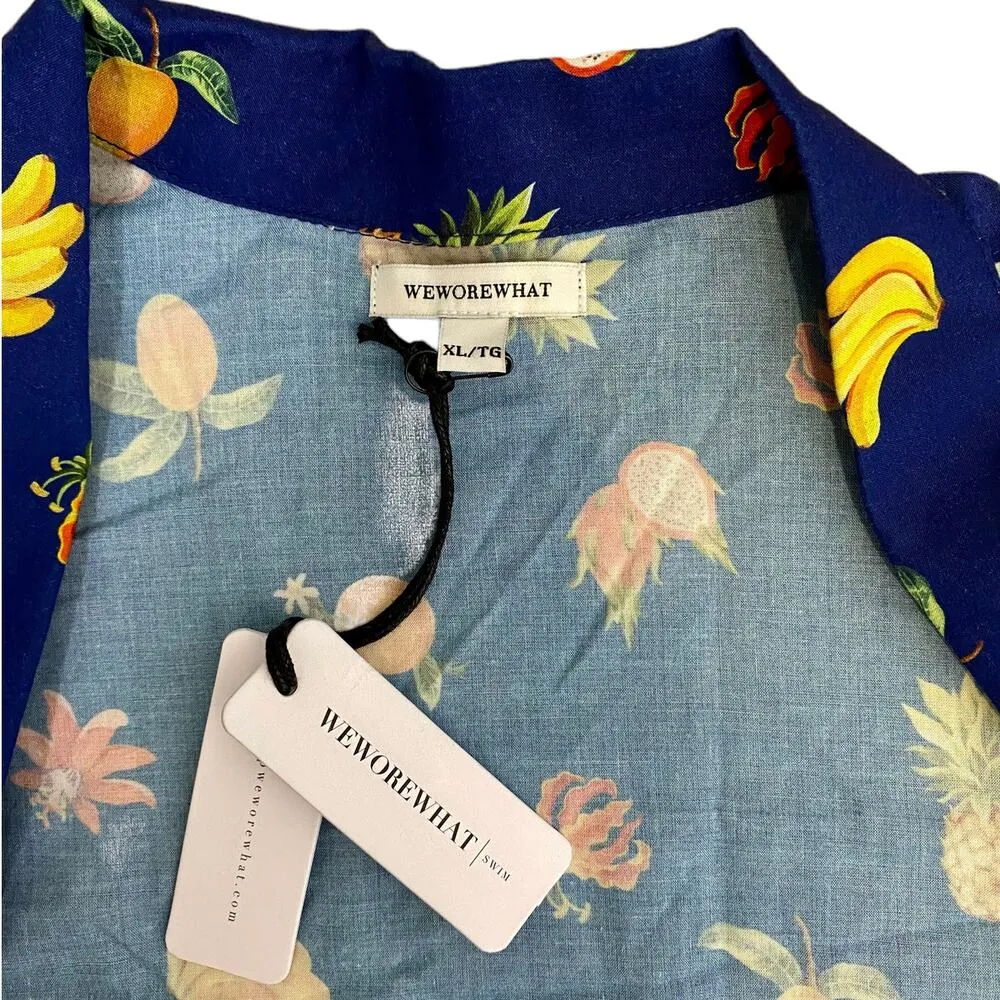 We Wore What Bisou Cover Up Top Fruit Blue Depth Women's Size Extra Large - Image 7