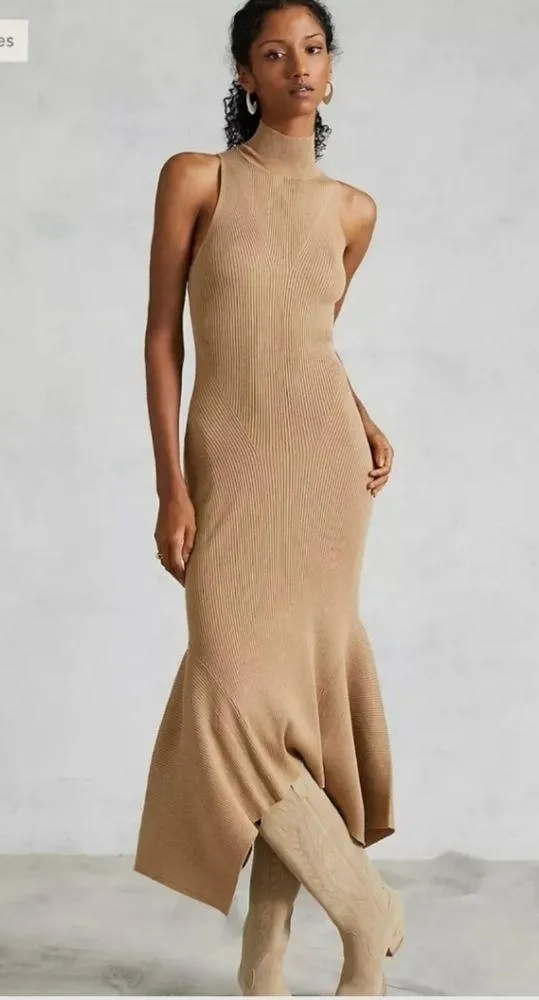 Anthropologie Mock Neck Midi Dress  NWT $180 Size M - Image 5