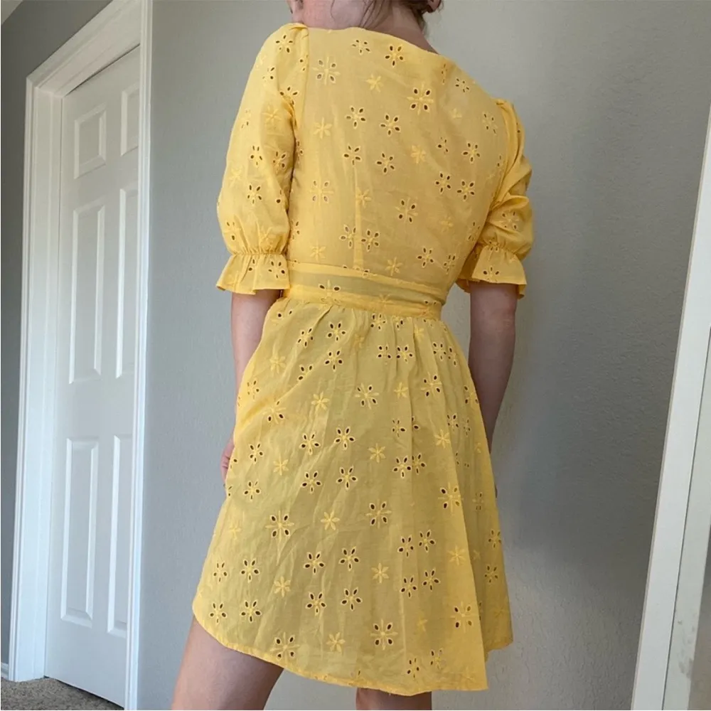 For Love and Lemons Yellow Eyelet Swing Dress - Image 5