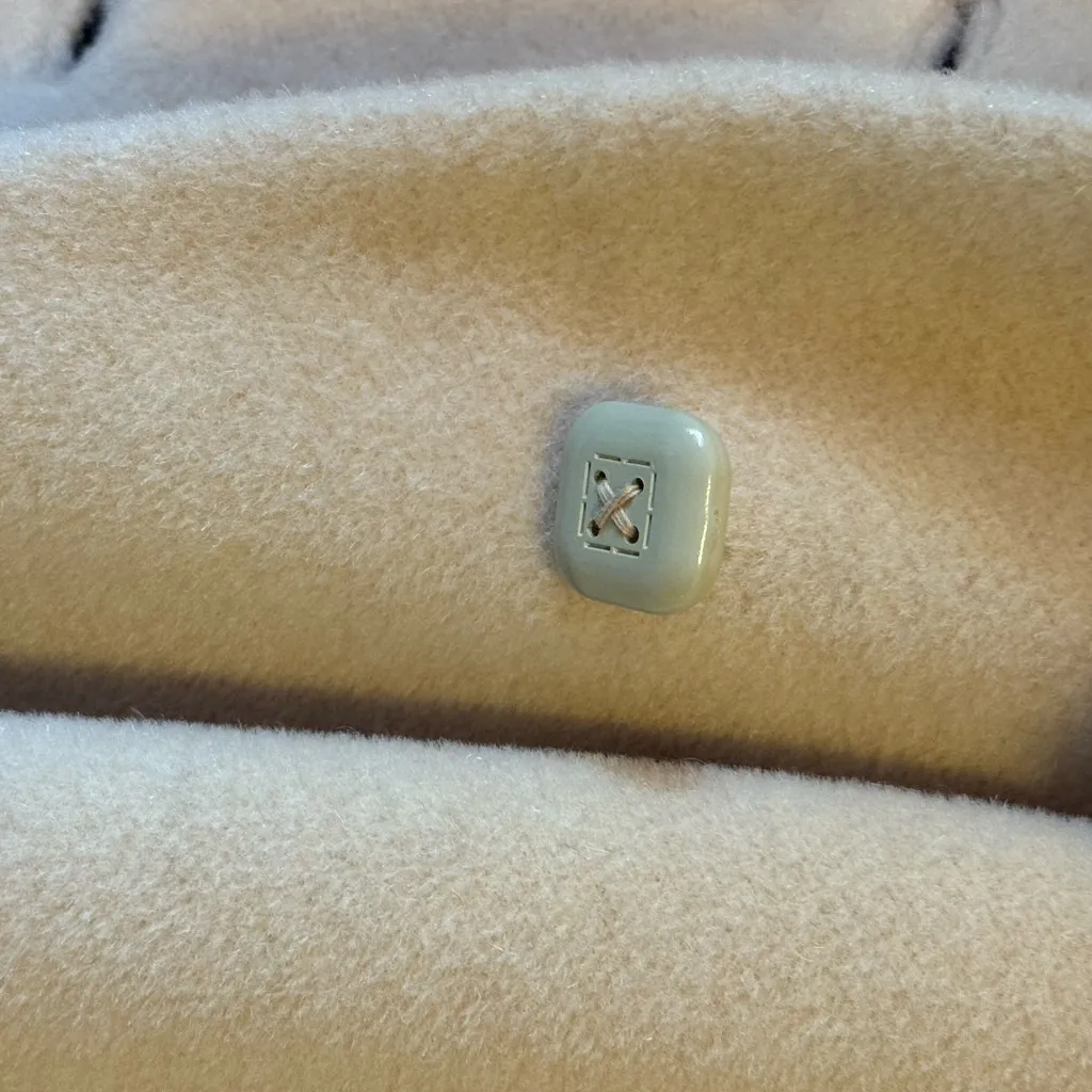 Vintage Dumas California Wool Coat Tan Cream Champagne Faux Fur Collar Large Size undefined - Image 6