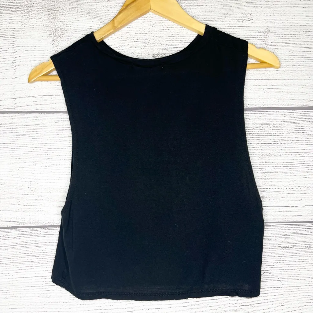 Nothing to Wear Black Graphic Sleeveless Crop Top by French Pastry Size Small - Image 5
