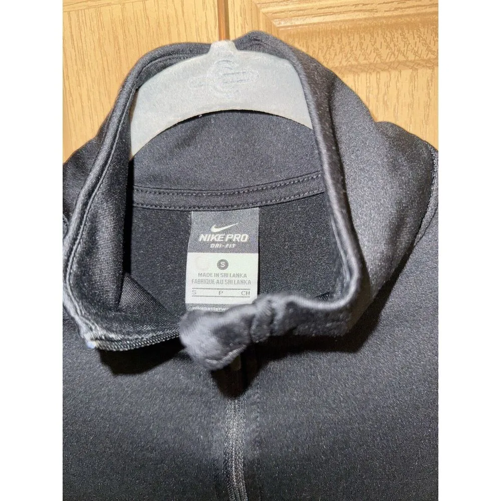 Nike Pro Womens Small 1/2 Zip Pullover Shirt Fitted Thumb Running‎ Dri-fit - Image 2