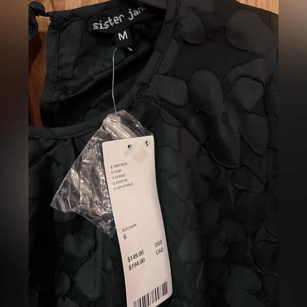 Sister Jane‎ Urban Outfitters Nora Jacquard Floral Mini Dress Size 6 (Medium) Black - Image 10