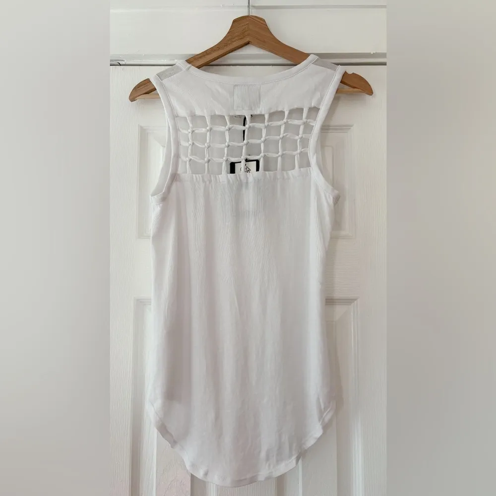 Chaser White Sleeveless Tank Top‎ with Lattice Back Size Medium NWT - Image 2