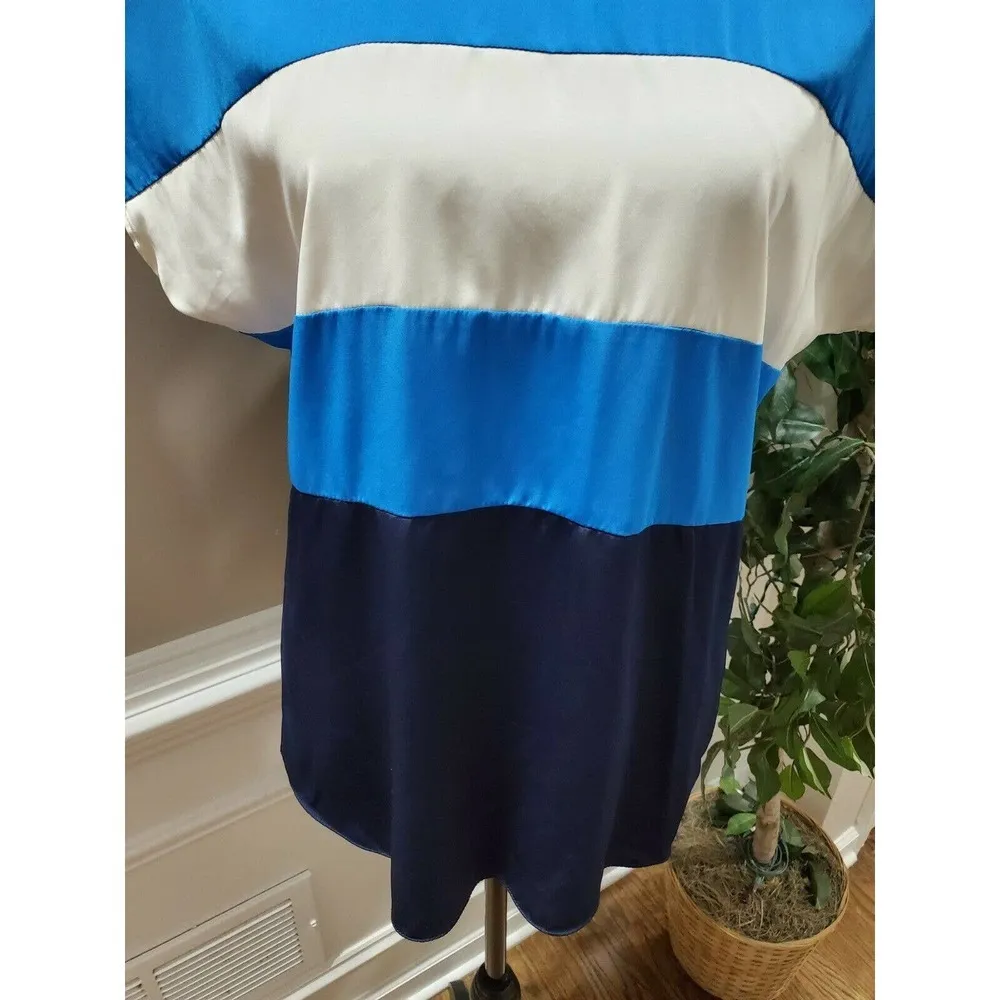 Vince Camuto Women's Multicolor Polyester Round Neck Short Sleeve Casual Shirt 4 - Image 4