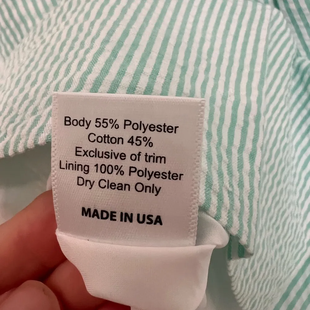 NWT Lauren James Mint Green Seersucker Striped Women's Skirt w pockets Size S - Image 5