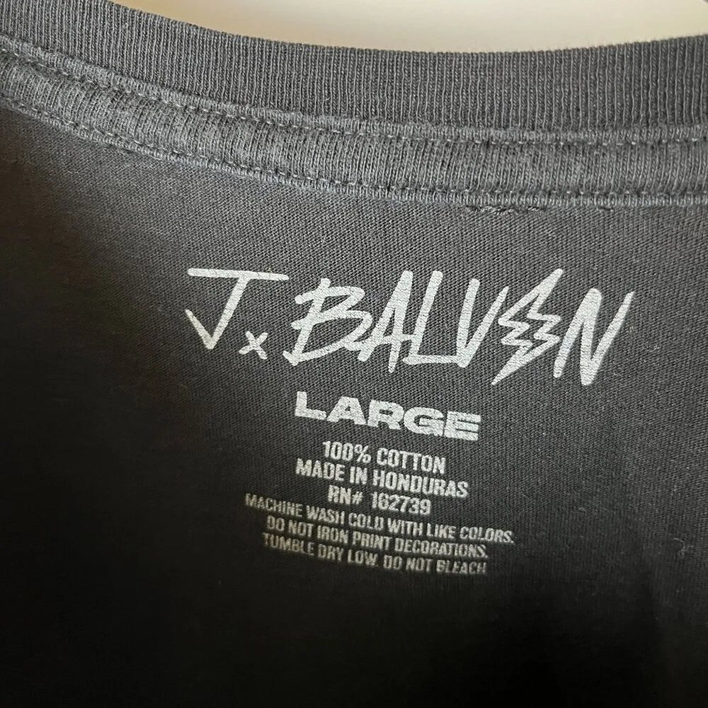 J Balvin Rap Tee T Shirt Black Large L Columbian Reggaeton Artist Graphic Solid - Image 4