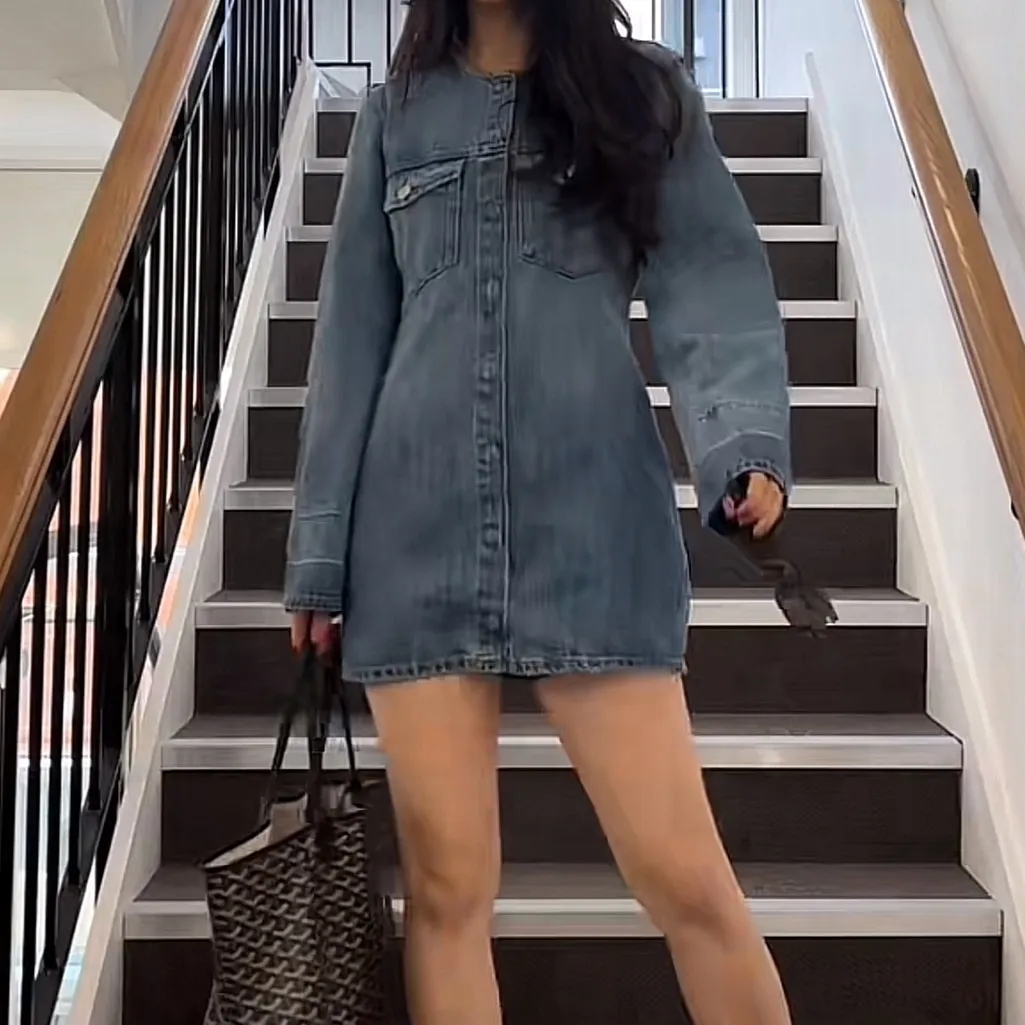 Zara Blue Denim Mini Dress - Image 5