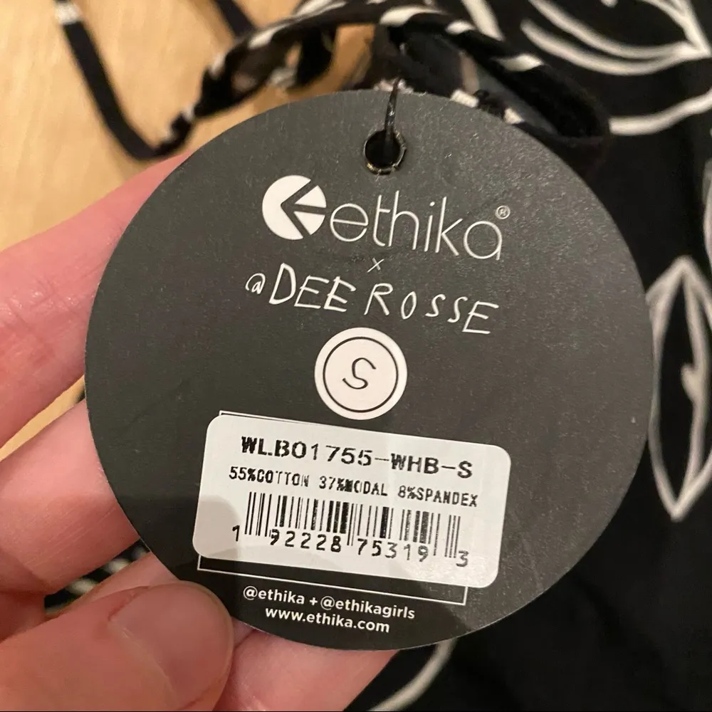 Ethika x Dee Rosse Bodysuit in Black & White Botanical Print - Image 4