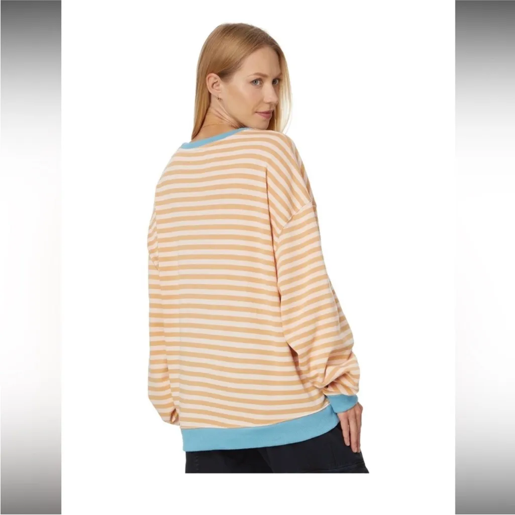 NWOT Free People We The Free Women’s Classic Striped Crew Latte Combo Sz L - Image 6