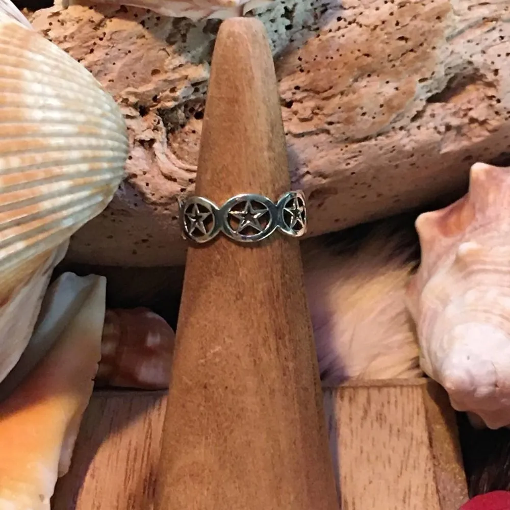 Stars Sterling Silver Toe Ring Midi Ring - Image 5