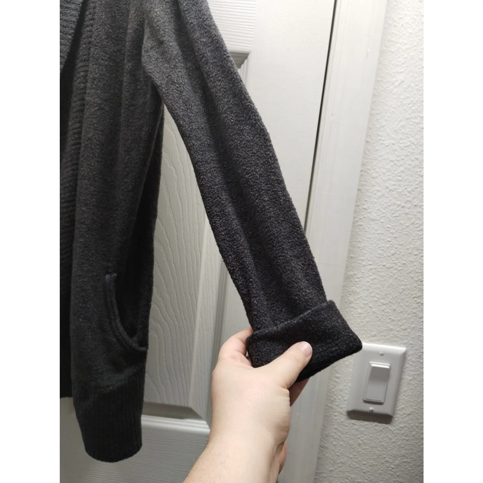 Barefoot Dreams Size Medium Dark Gray CozyChic Lite Knit Open Front Cardigan - Image 4