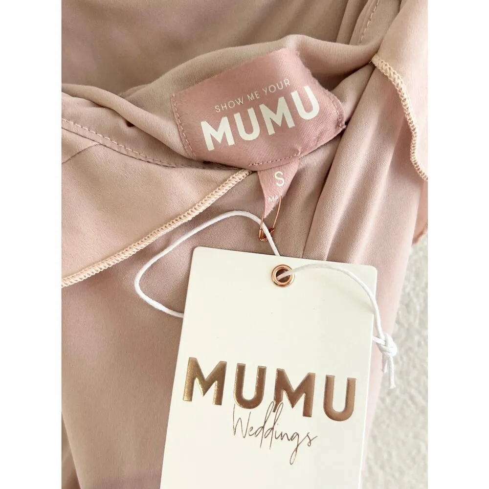 Show Me Your Mumu Romance Ruffle Dress in Dusty Blush Crisp S NWT - Image 6