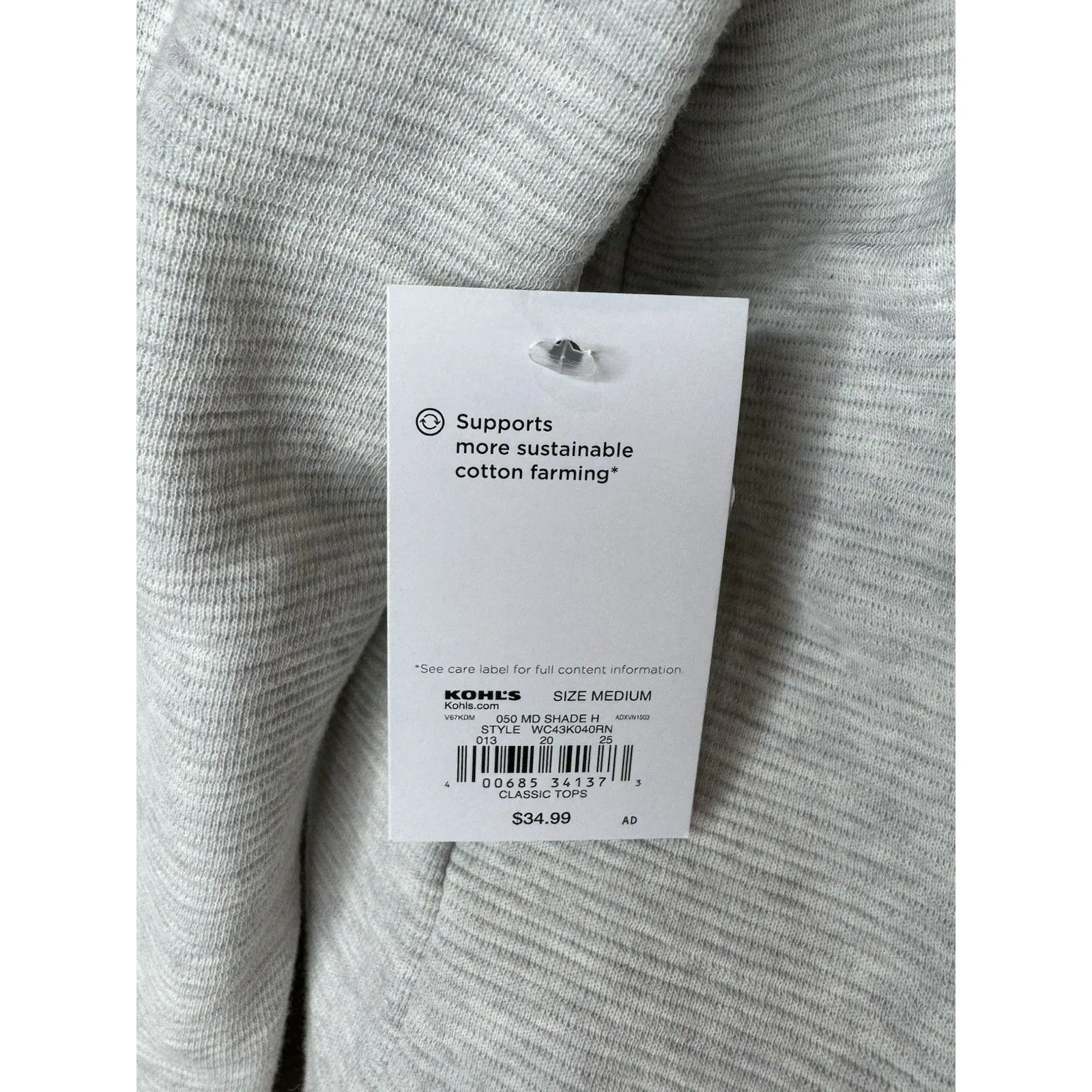 Women's Croft & Barrow Sweater Size Medium Grey Quarter Zip Pullover Zip NWT - Image 3