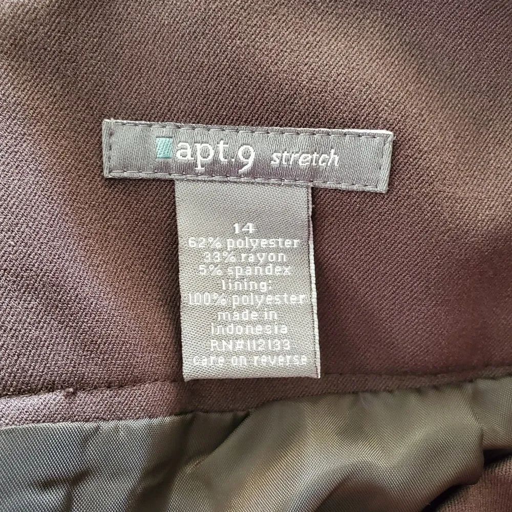 Apt. 9 Stretch Brown Straight Pencil Belted Skirt 14 - Image 3
