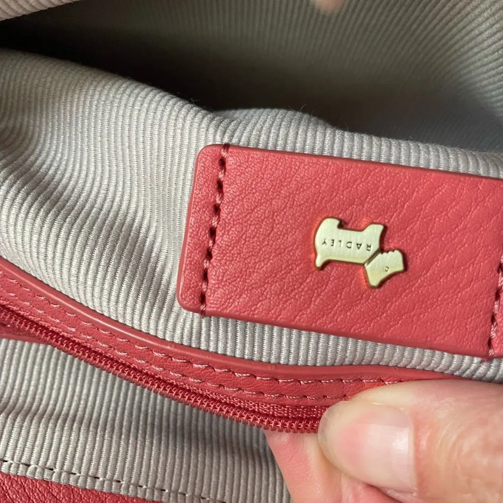 Radley London Pebble Leather Shoulder Bag Burnham Beeches Coral Pink - Image 10