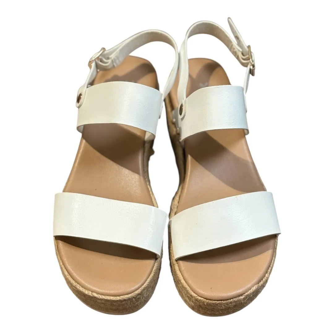 X-Appeal Amelia Espadrille Platform Sandals White Strappy Buckle‎ Women Size 7 - Image 5