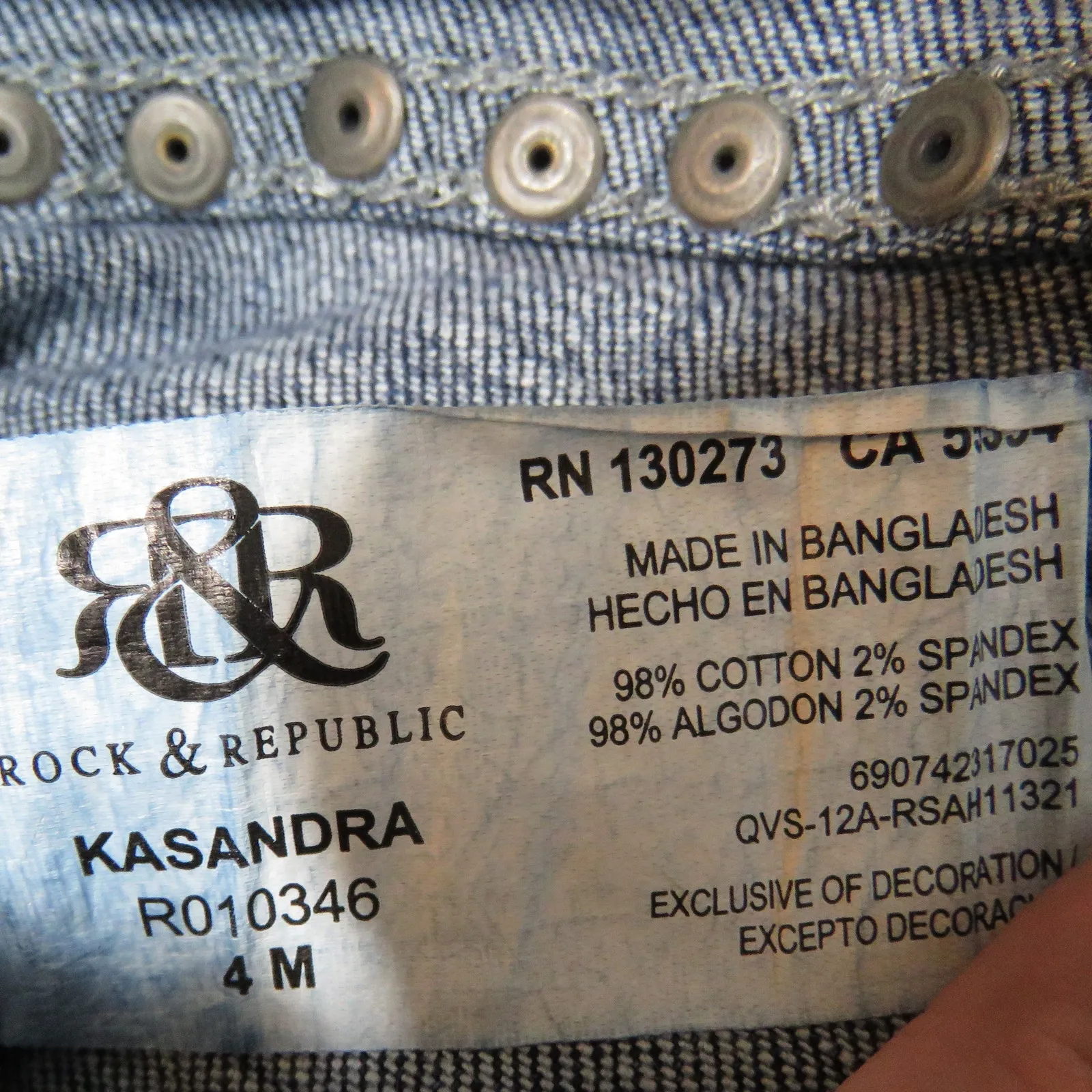 2000s Vintage Y2k Rock & Republic Square Rhinestone Bling Flared Jeans Size 4 - Image 10