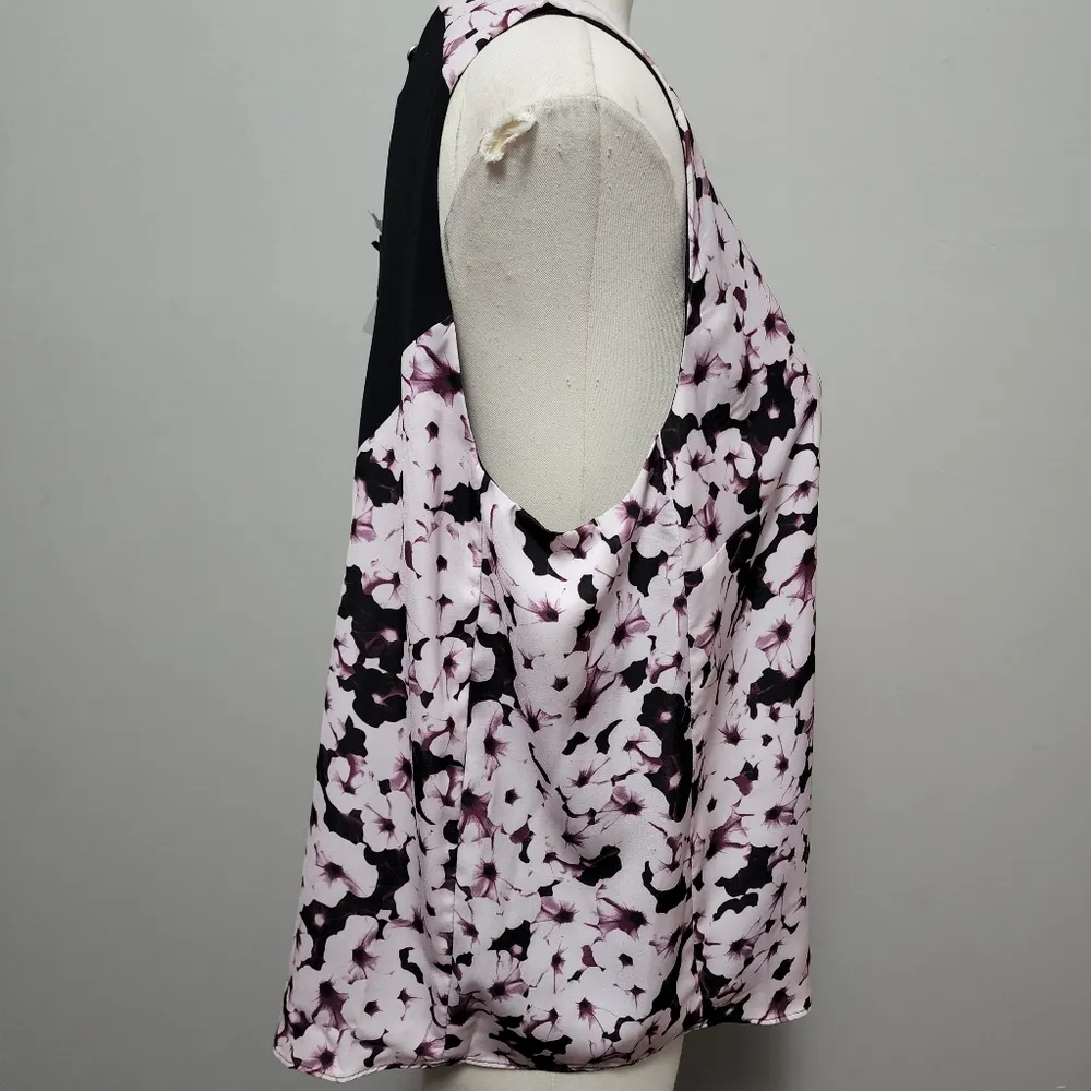 Apt. 9 plum white petunia floral sleeveless blouse size xlp - Image 3