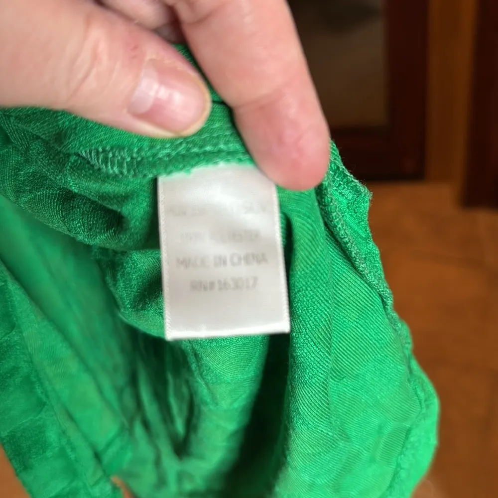 Princess Polly Green Checkered Terry Button Up Top Size 10 - Image 4