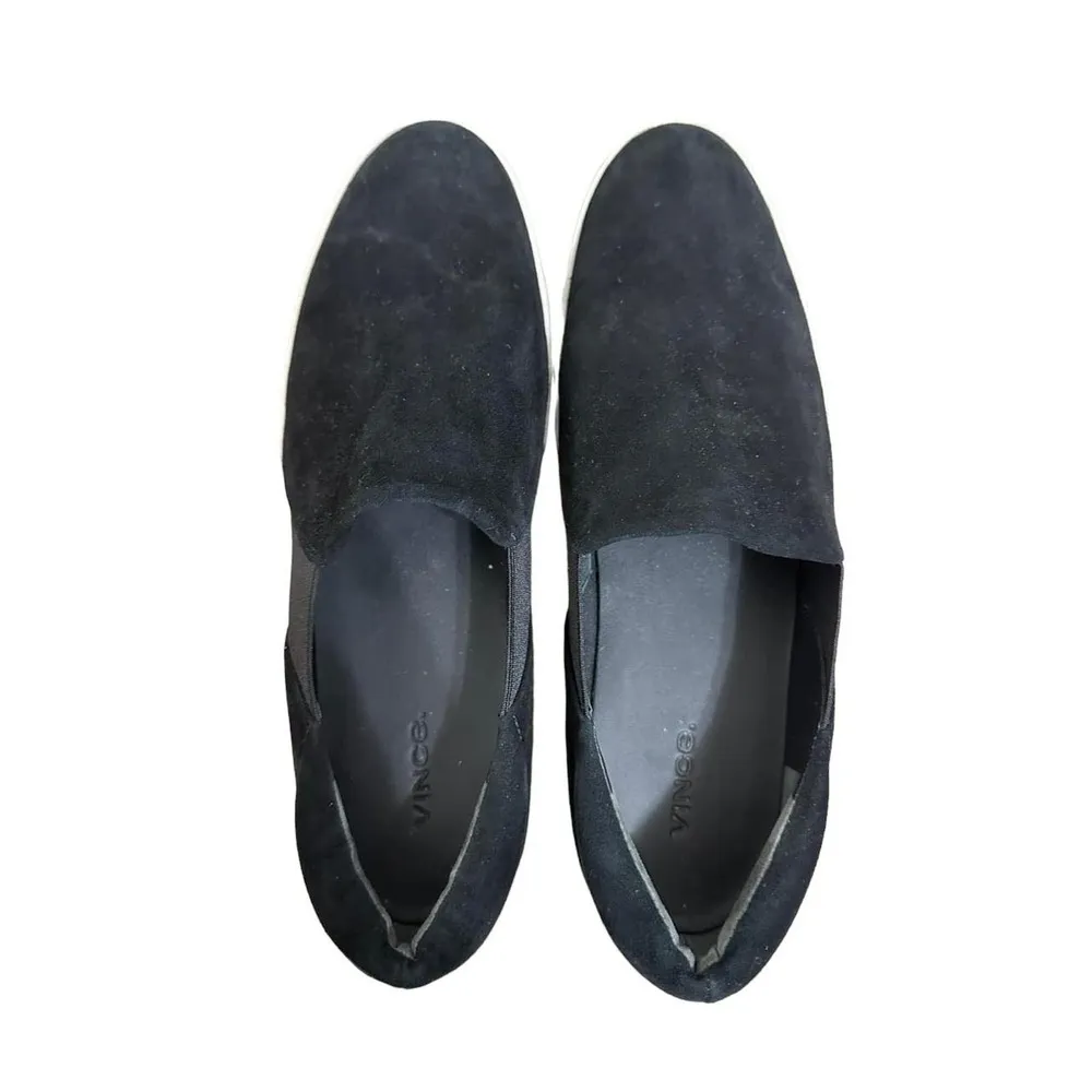 Vince Women's Black Warren Suede Slip On Platform Sneaker Size 9.5 0400010684847 - Image 2