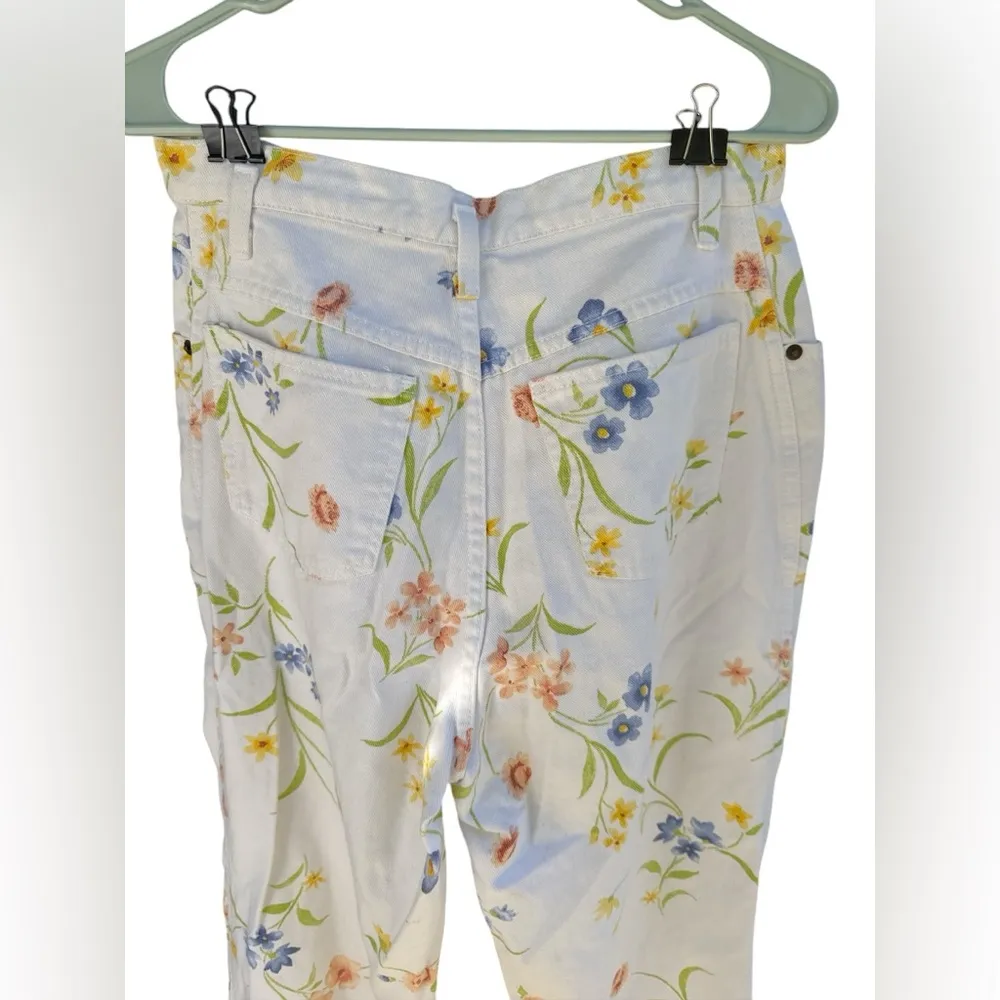 Vintage Geoffrey Beene Sport Floral High Waist Mom Jeans Cottagecore Boho 90s - Image 5