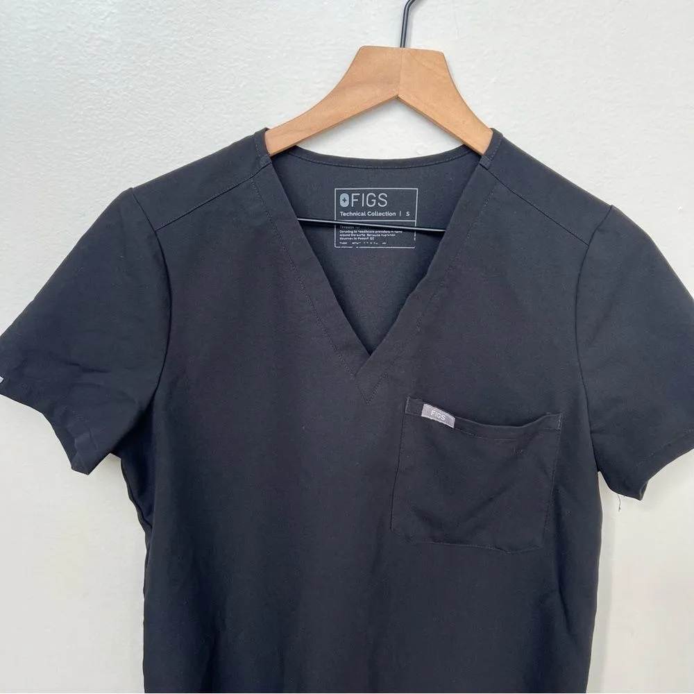 Figs Catarina One-Pocket Scrub Top Black Size Small FW1000 - Image 7