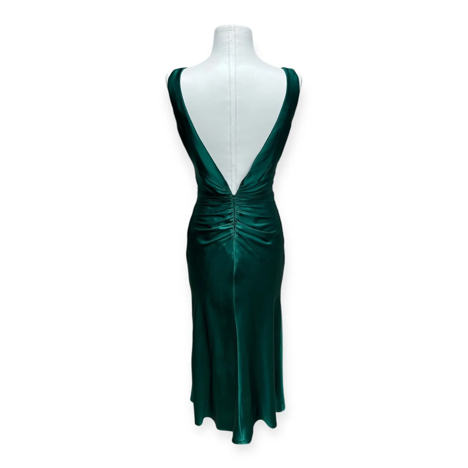 Vintage Y2K Rampage Formal Emerald Green Satin Dress Women's Size 7 Retro Glam - Image 7