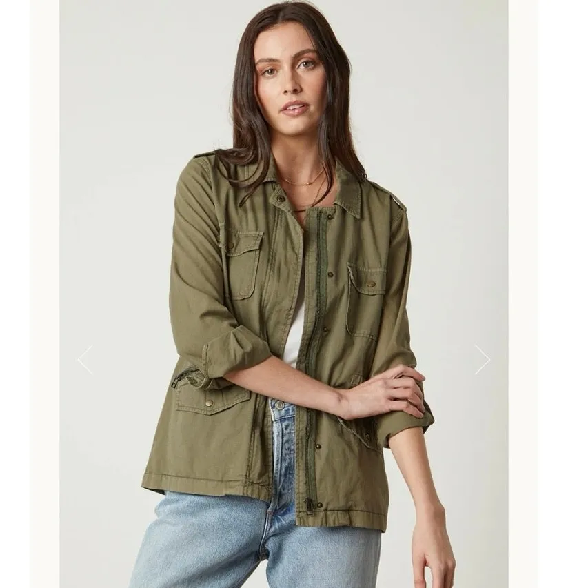 Y2K Velvet by Graham & Spencer Khaki Green "Ruby" Utility Field Jacket Women 4P - Image 5